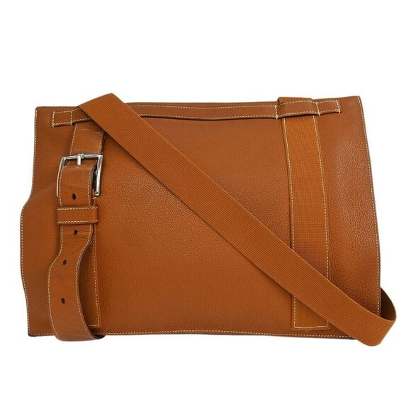 Hermes Gold Taurillon Clemence Sac Yohji Crossbody Messenger Bag VP□M XX40536 - Picture 1 of 9